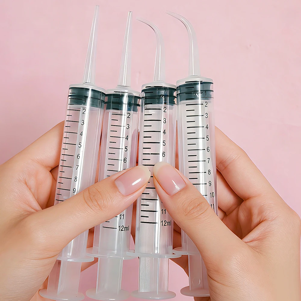 4 قطع من محاقن توزيع العينات السائلة لتوزيع السائل وغسول العطور للسفر مع علامات مقياس
