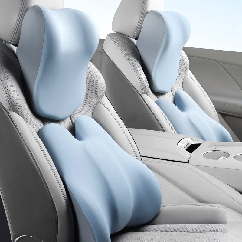 

Premium Car Memory Foam Neck Pillow & Lumbar Support Cushion - Anti-Slip Backrest Lumbar Pad for Driving Comfort