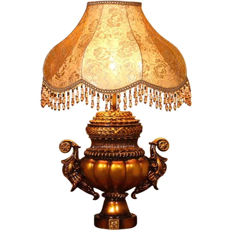 

European-style villa living room table lamp hall study classical luxury resin retro extra large, artistic creative lamps