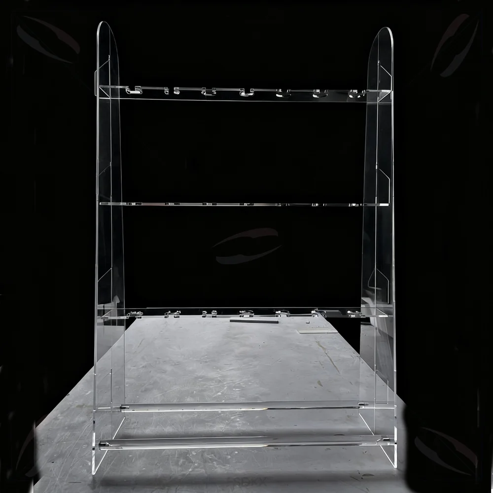 FSDKX Customized Wedding Decor Stand Transparent Champagne Wall Holder Clear Acrylic Wine Racks