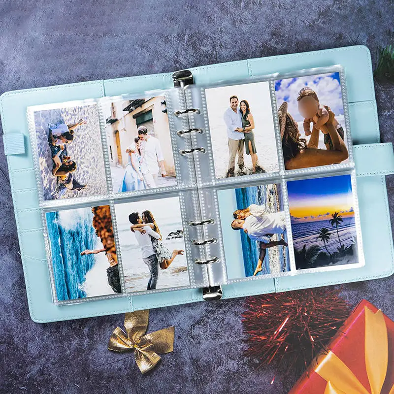 Loose Leaf Booklet Cover Notebook Card Book 25 Sheets 4 Grid Storage Bag DIY PVC Photo Album Binder Photocards Holder
