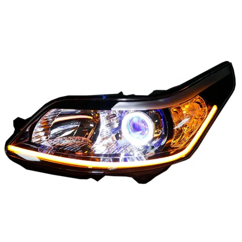For Citroen C4L C4 Bi-LED Projetor Headlights Custom Angry Eye Daytime Light Front Lamp Assembly 2008-2011 2012-2014