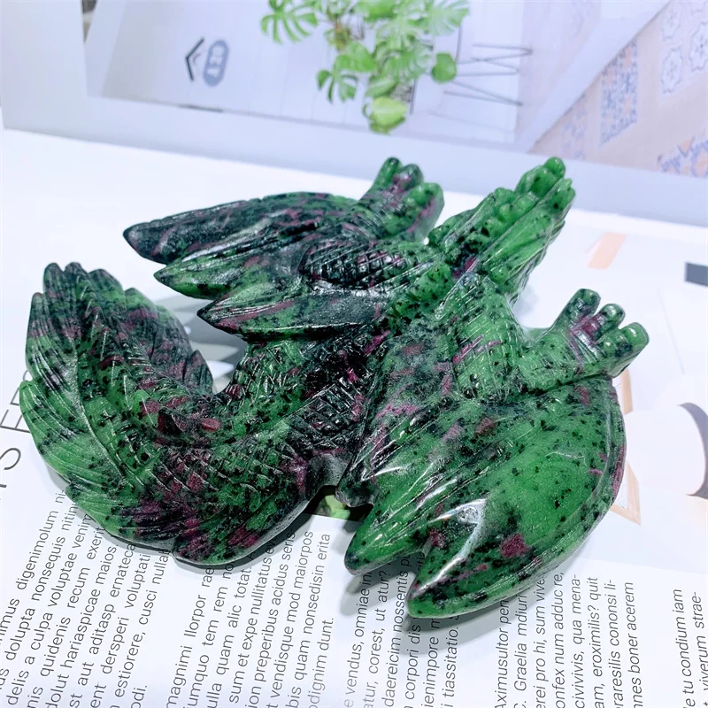 

Natural Ruby In Zoisite Dragon Carving Healing Lucky Stone Children Birthday Present Home Office Decoration 1pcs