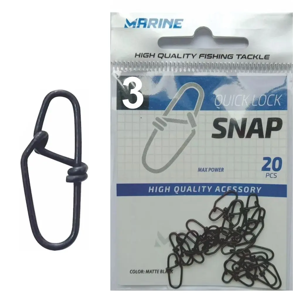 Quick Lock N3 Marine Sports 35kg 77lb Fishing Snap 20 PCs