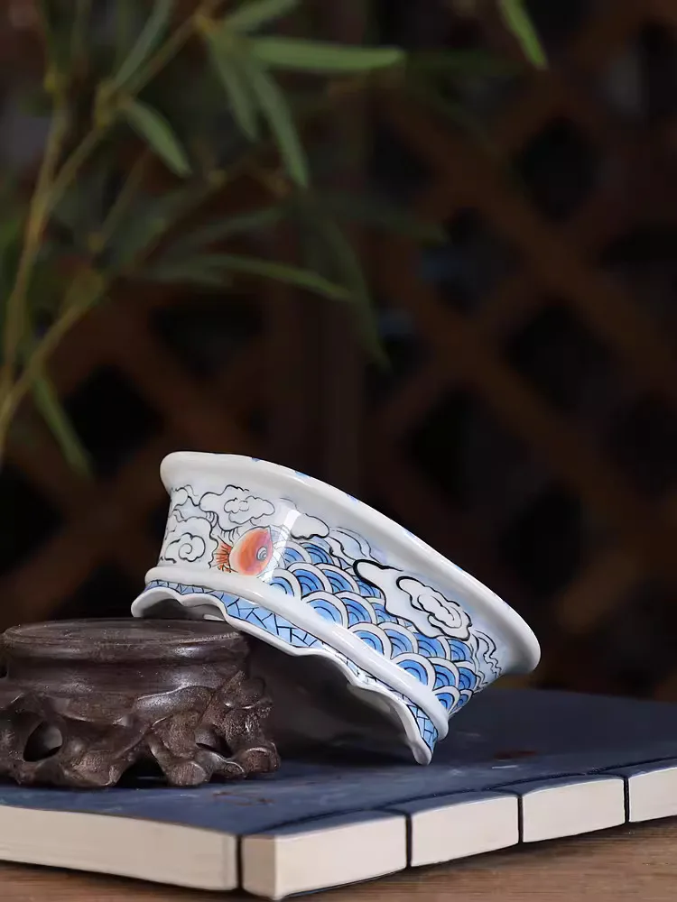 Porcelanowa farba ręczna Bonsai Pot, tradycyjny chiński wzór, pokój domowy stół biurko dekoracja ogrodowa