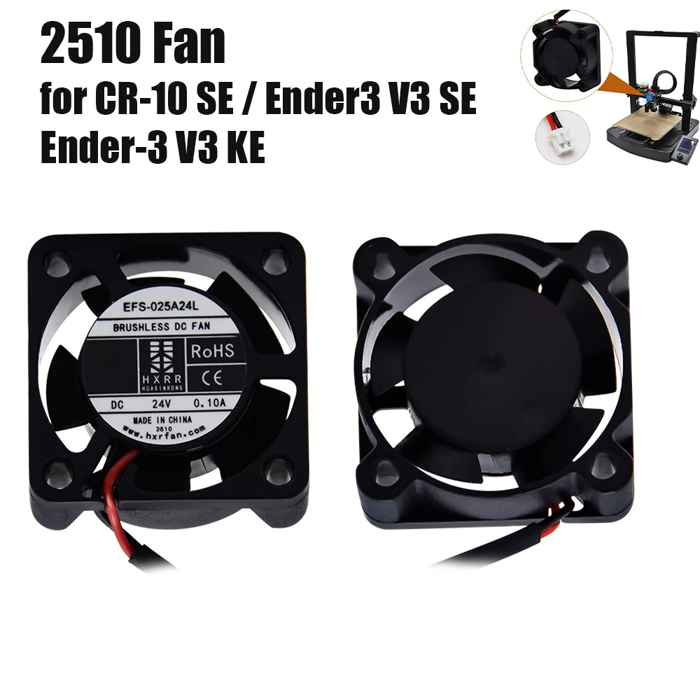 ボールベアリング2510ファン Ender 3 V3 SE Ender-3V3KE CR-10 SE 3Dプリンターホットエンド用 2510軸流冷却ファン 24VブラシレスDC 0.1A