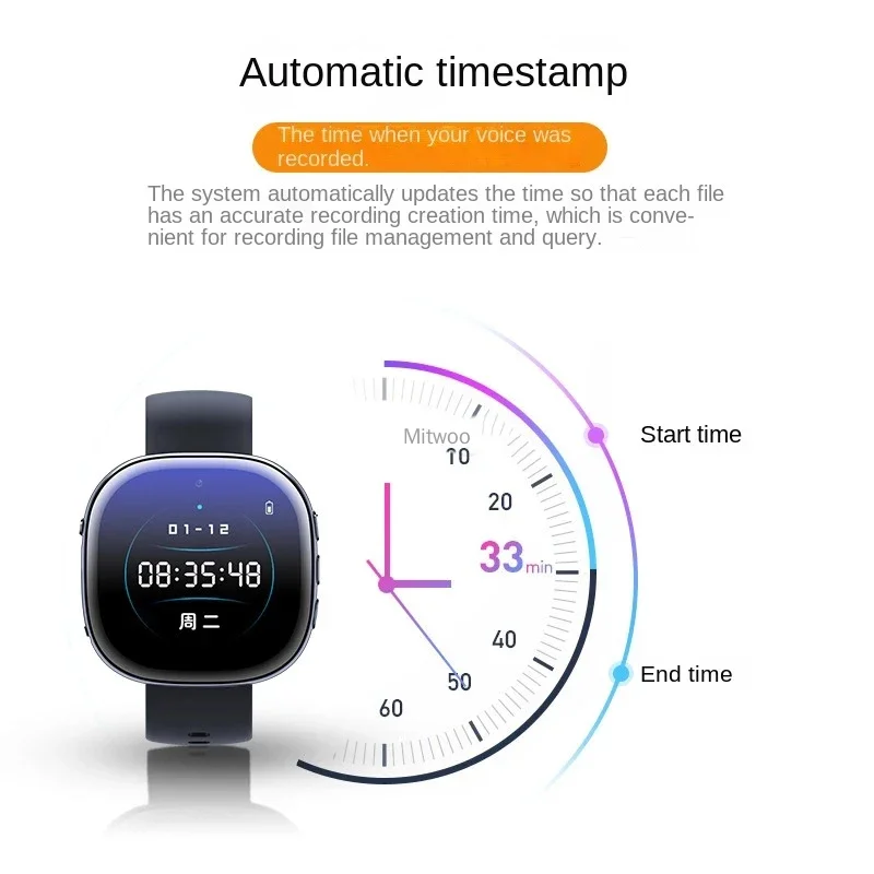 كامل HD 1080P مسجل فيديو صغير 32GB MP3 مشغل موسيقى الرياضة يمكن ارتداؤها الحد من الضوضاء الإملاء كاميرا فيديو صغيرة ساعة ذكية