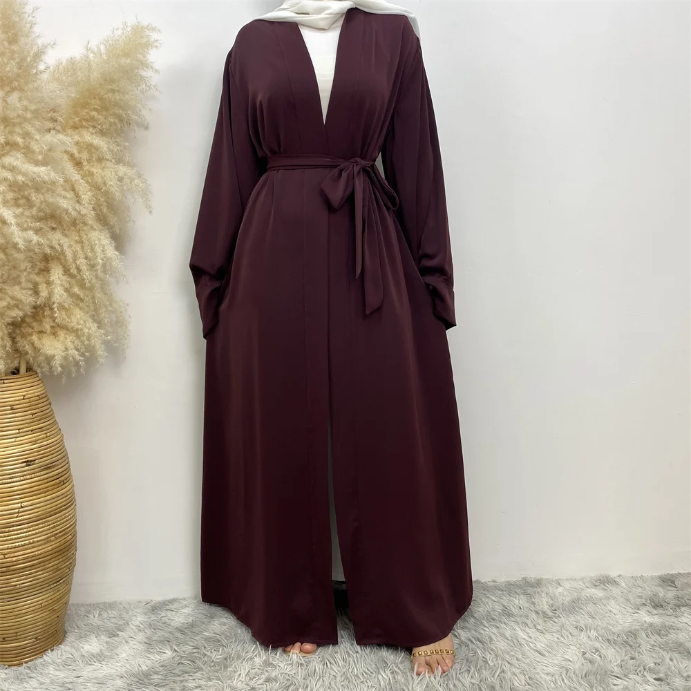 Muslim Fashion Dubai Abaya Long Hijab Dresses with Belt Islam Clothing Abayas African Dresses for Women Kaftan Robe Musulmane M