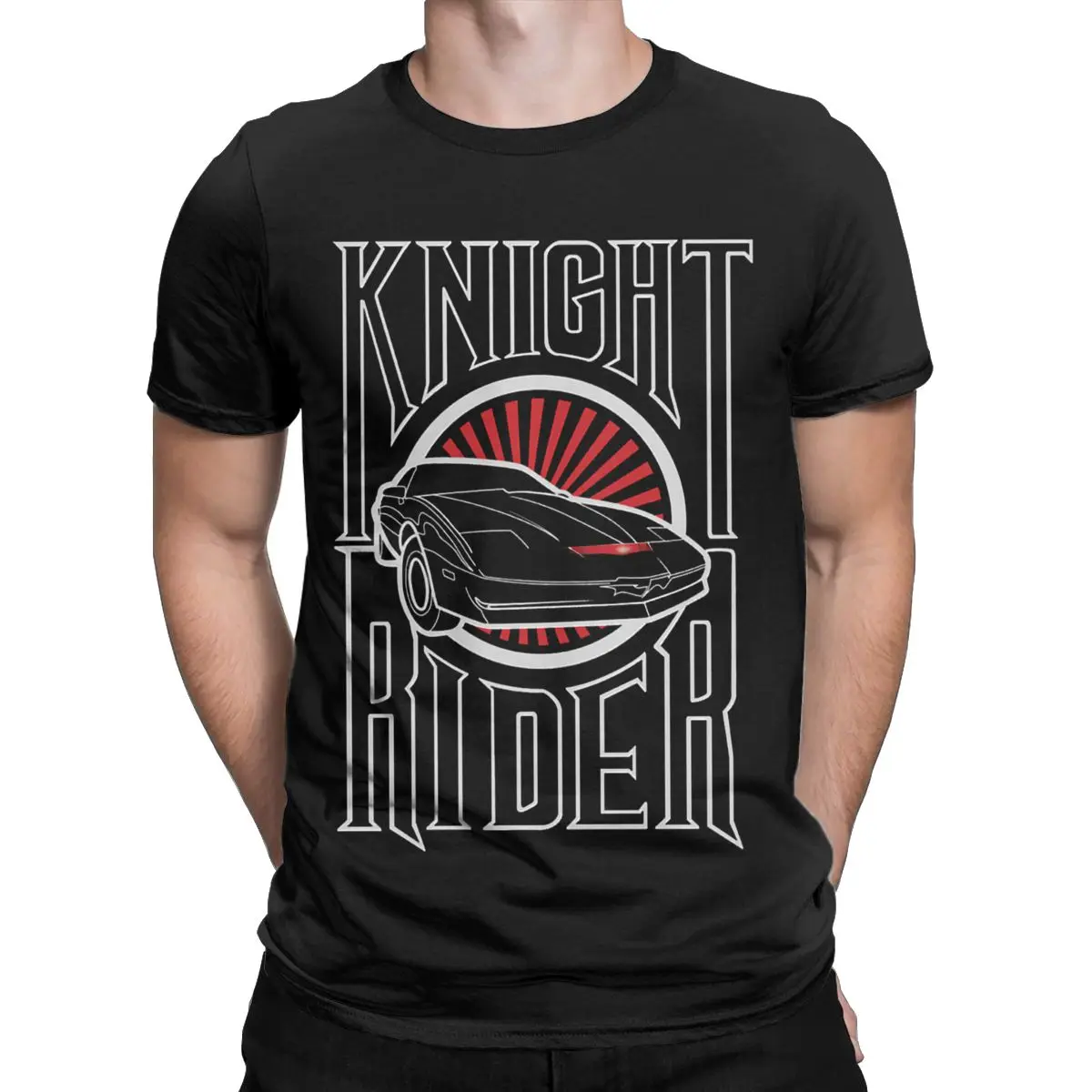 Knight Rider Logo Men\'s T Shirt Leisure Tee Shirt Short Sleeve Crewneck T-Shirt Cotton 4XL 5XL 6XL Clothes