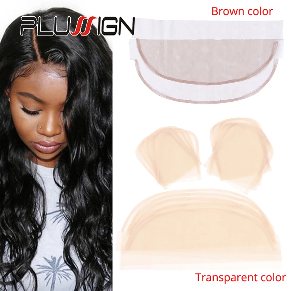 

Plussign 1pcs Swiss Lace Hair Net Transparent/Brown 4*4/5*5/13*4/13*6 Wig Accessories HD Wig Lace For Making Closure Lace Wig