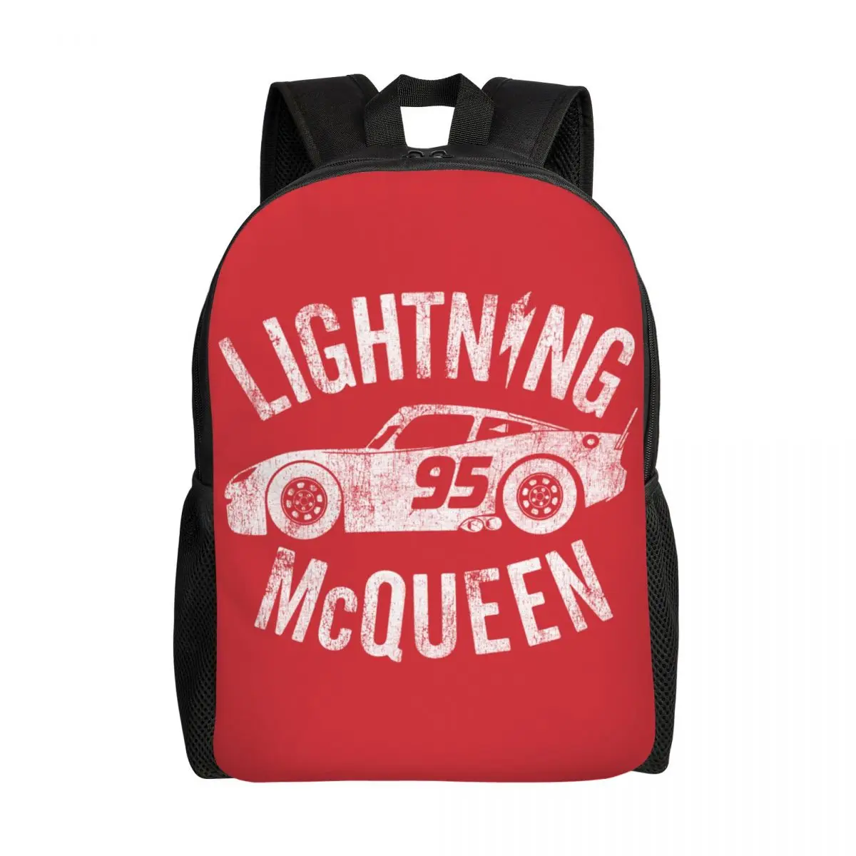 Custom Lightning McQueen Laptop Backpack Men Women Basic Bookbag for College School Student Speed Racing Car Bags