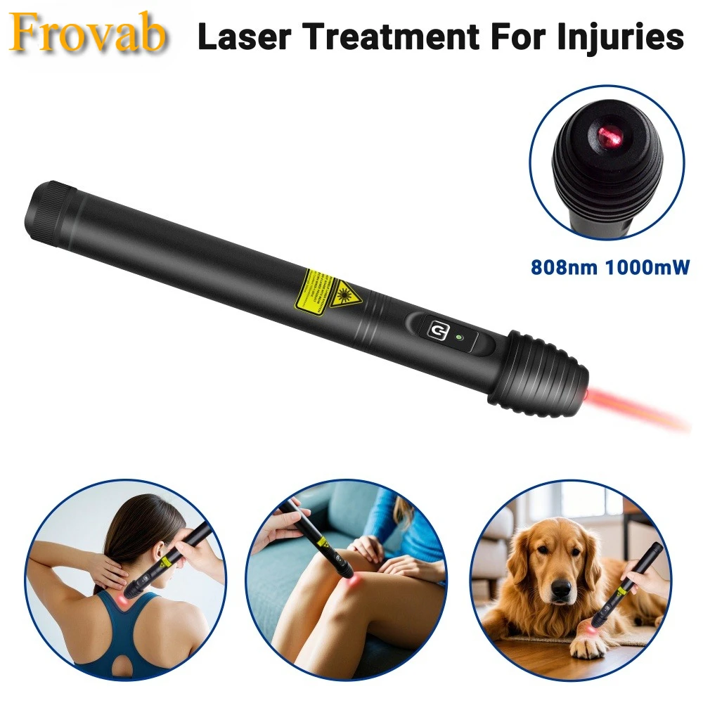 

Frovab 1000mW Low Level Laser LLLT Therapy Pen 808nm Near Infrared Light for Pain Relief Sciatica Arthritis Muscle & Joint Care