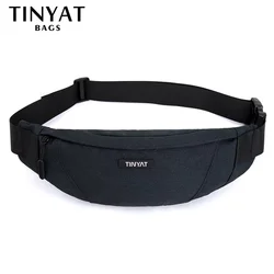TINYAT Men Waist Bag pack Purse Waterproof Canvas Travel Phone belt bag pouch for Men Women Casual Bag for Belt Hip Pack