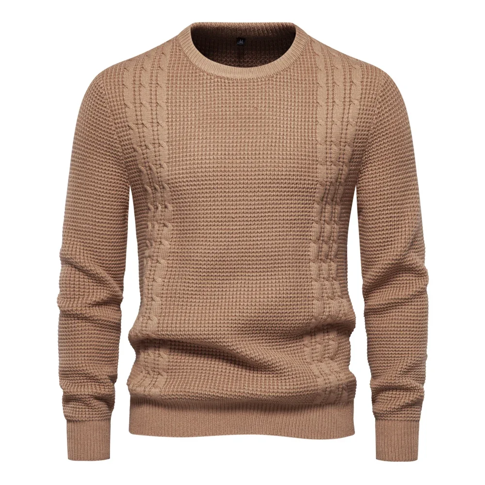 

2024 New Warm Men's Pullovers Sweater for Fall and Winter with Solid Color and Soft Material Casual Classic Sweater Men Vintage