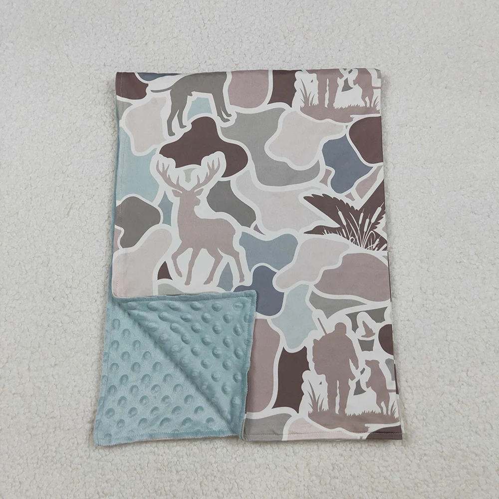 

Baby Kids Camo Western Hunting Blankets Gray Deer Ducks Design with Hunting Dog Motif Soft Baby Blankets Kids Throws29*43 inches
