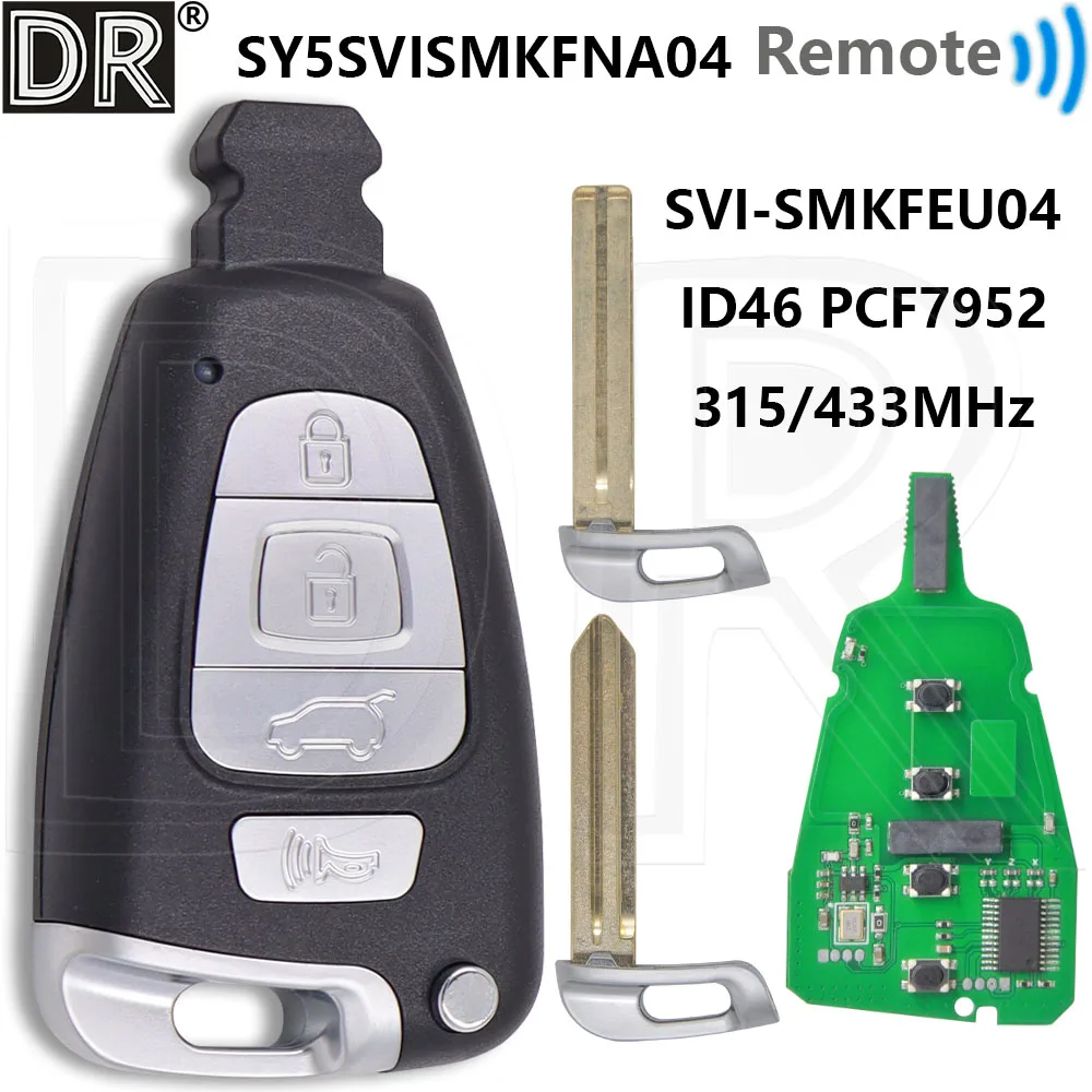 

Отличный ID46 PCF7952 315/433 МГц SVI-SMKFEU04 SY5SVISMKFNA04 95440-3J500 3J600 автомобильный пульт дистанционного управления умный ключ для Hyundai Veracruz