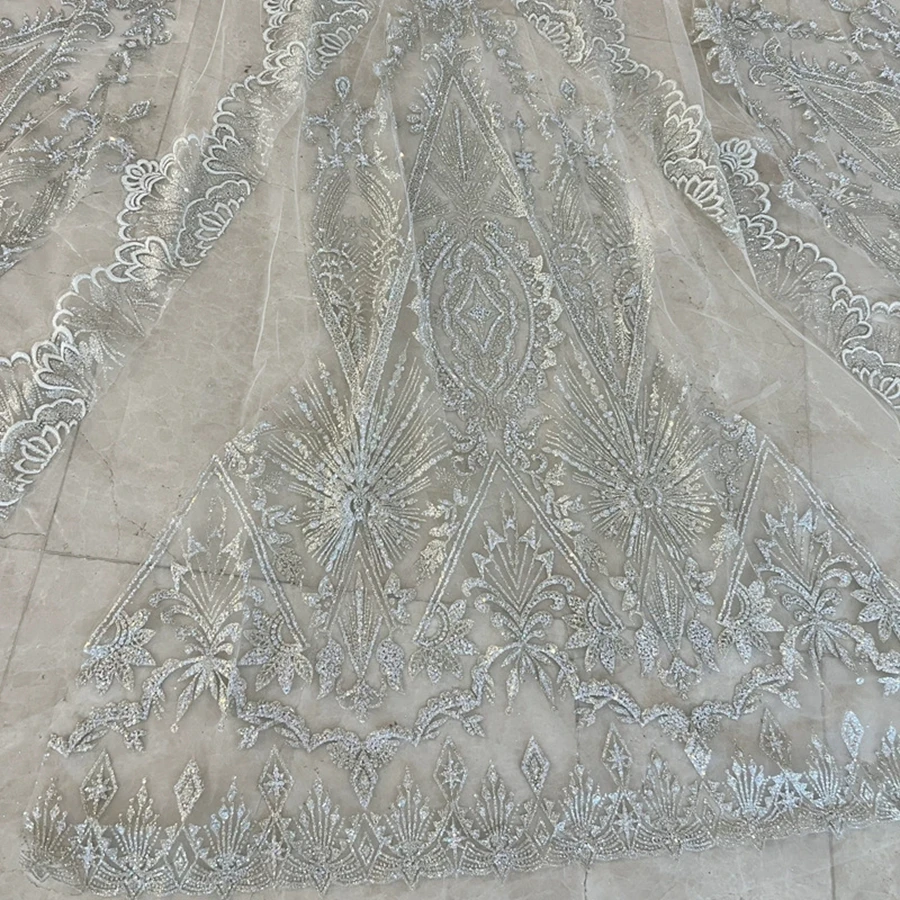 جديد وصول العاج كاتدرائية طرحة زفاف الدانتيل يزين العروس اكسسوارات الزفاف Vestidos de novia حجاب الزفاف #4