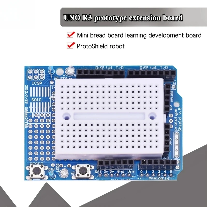 Placa de expansión prototipo UNO Proto Shield con mini placa de pan de SYB-170 basada en ARDUINO UNO ProtoShield