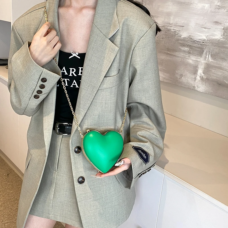 Fashion Designer Small Love Heart Shape Shoulder Bag Crossbody Bags For Girls Women Solid Pu Leather Top Bag bolsos de mujer