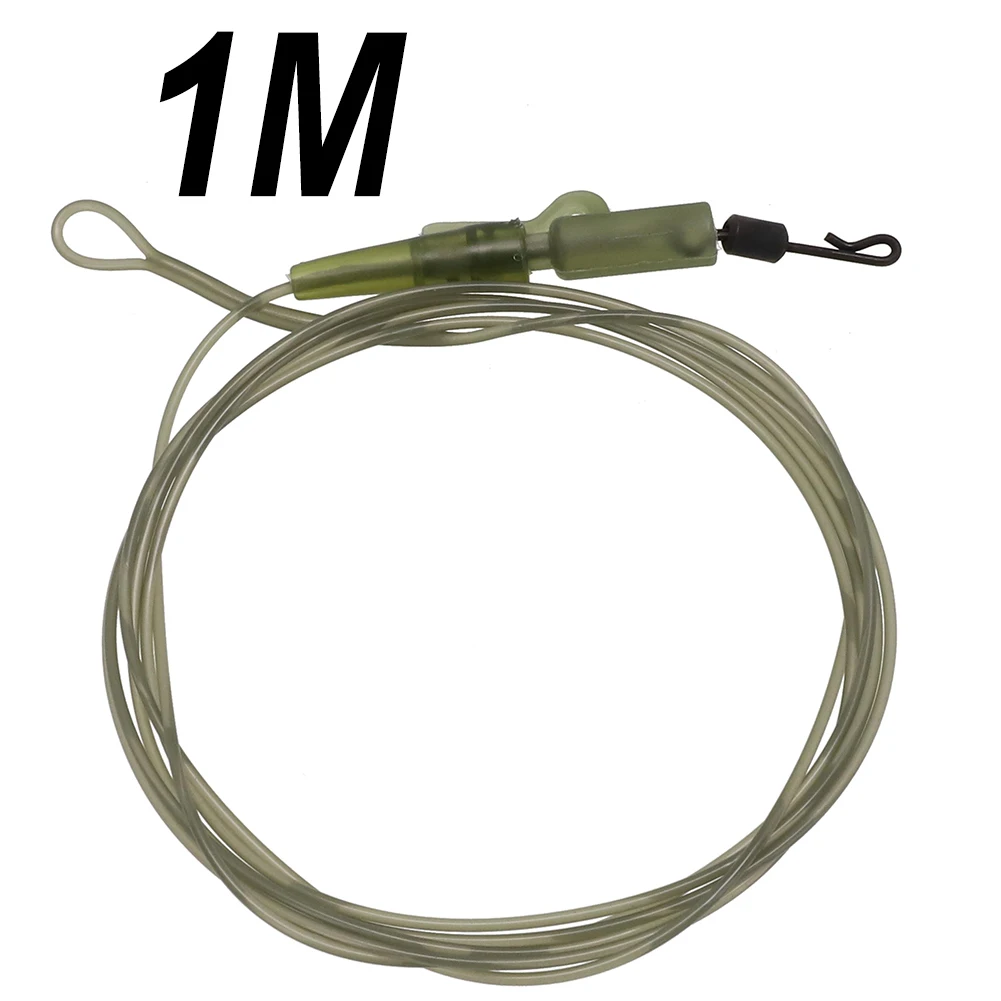 Флюорокарбоновые поводки для карпа, 45 фунтов, ведущая леска для ловли нахлыстом с рыболовными снастями, безопасные зажимы, быстросменные вертлюги, передняя проволока для рыбалки