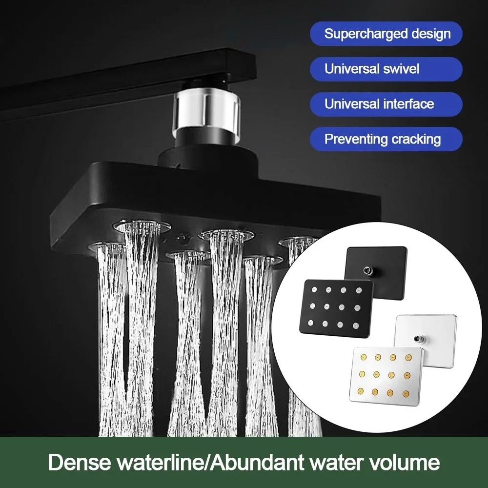 

Большая панельная насадка для душа для ванны 360° ° Вращающаяся водосберегающая насадка для душа под давлением, съемная замена душа высокого давления