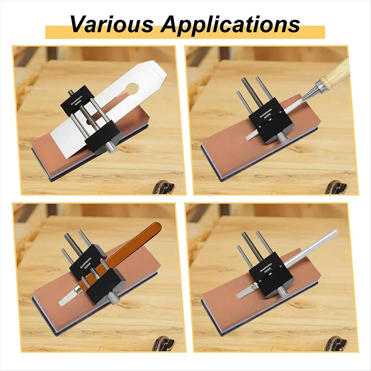 AT16 Chisel Sharpening Jig Kit,with 5/32 to 3in Chisel Honing Guide for Chisels and Planes,Woodworking Guide,Wood Chisel Sets