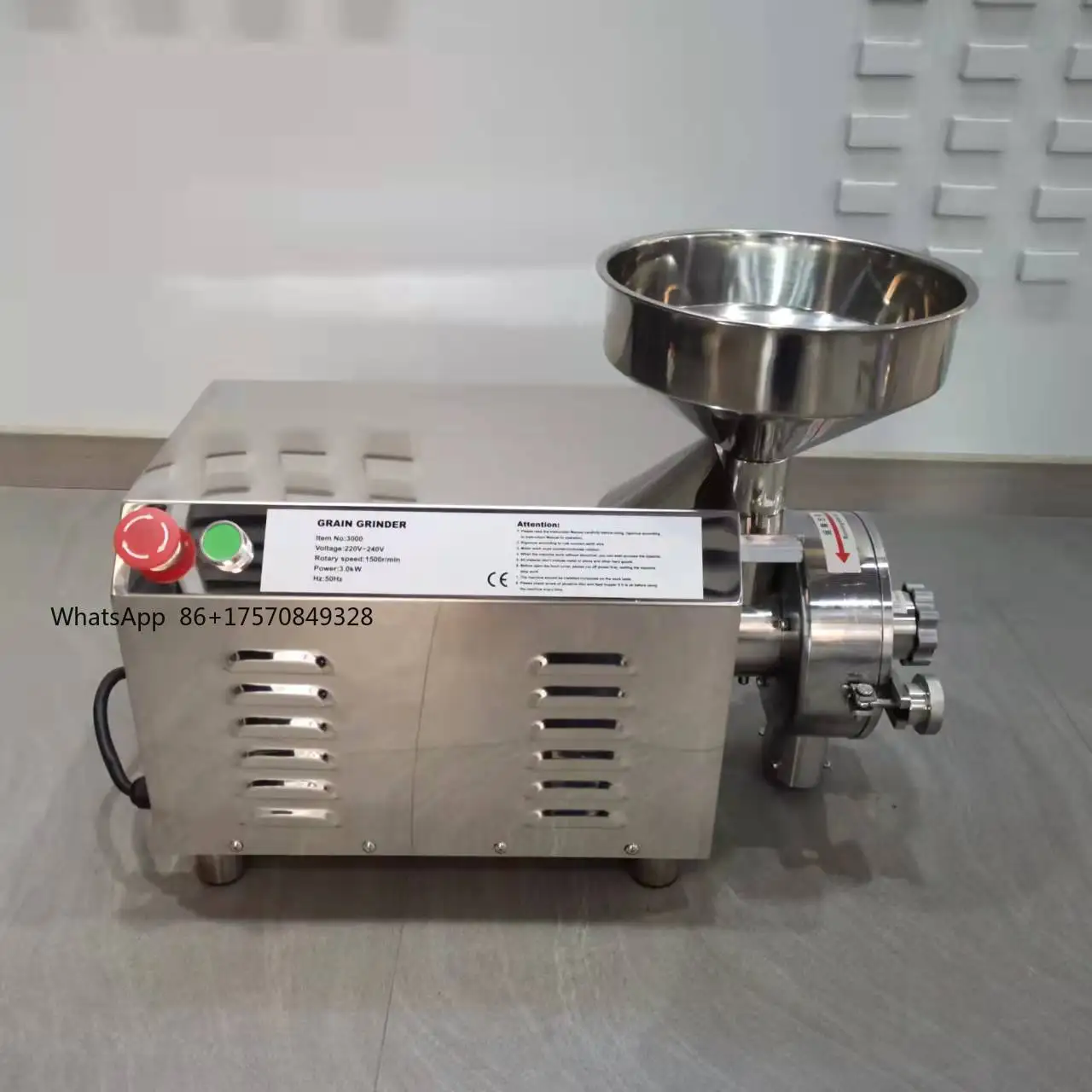 Precio de Fábrica Mini Molino de Harina de Trigo a la Venta 50kg Otra Maquinaria de Procesamiento de Granos 3000w