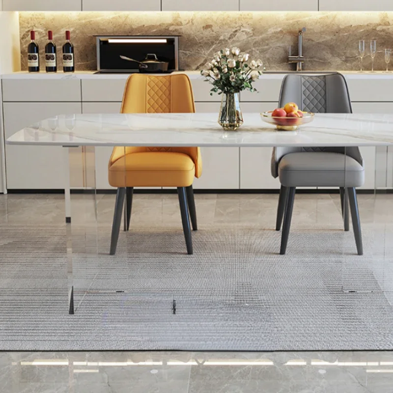 

Stone Plate Suspension Dining Tables and Chairs Set Household Modern Simple Small Apartment Living Room