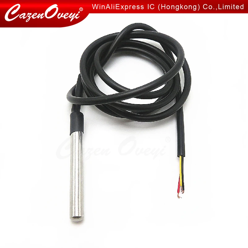 1pcs/lot DS1820 Stainless steel package Waterproof DS18B20 temperature probe temperature sensor 18B20 For Arduino