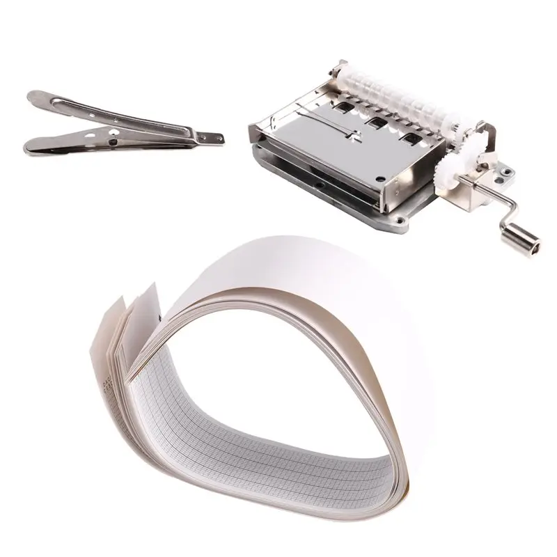 

WORTHOWN-Movement Hole Puncher 30 Note Tape DIY Hand Crank Music Box 20 Paper Tapes Papar
