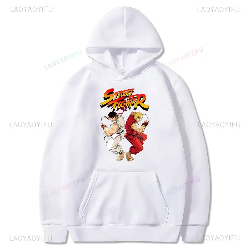 Cool Street hunting Ken Vs Ryu round neck fun long sleeve hoodie street wear gift Creative corporate men's and women's clothing