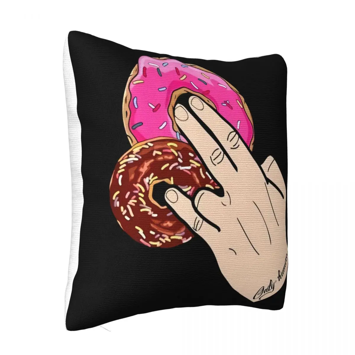 Shocker Two In The Pinky One In The Stink Donuts Version Black Cotton Formal Pillow Case