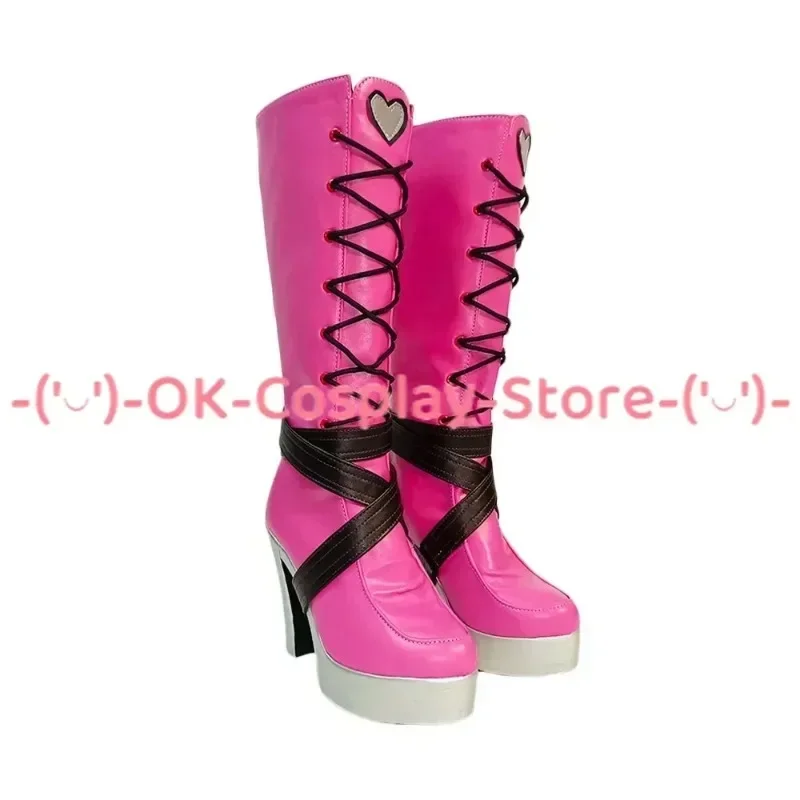 [Personnalisé] Draculaura Cosplay chaussures Anime jeu de rôle accessoires de déguisement Halloween carnaval fête bottes en cuir PU talon haut