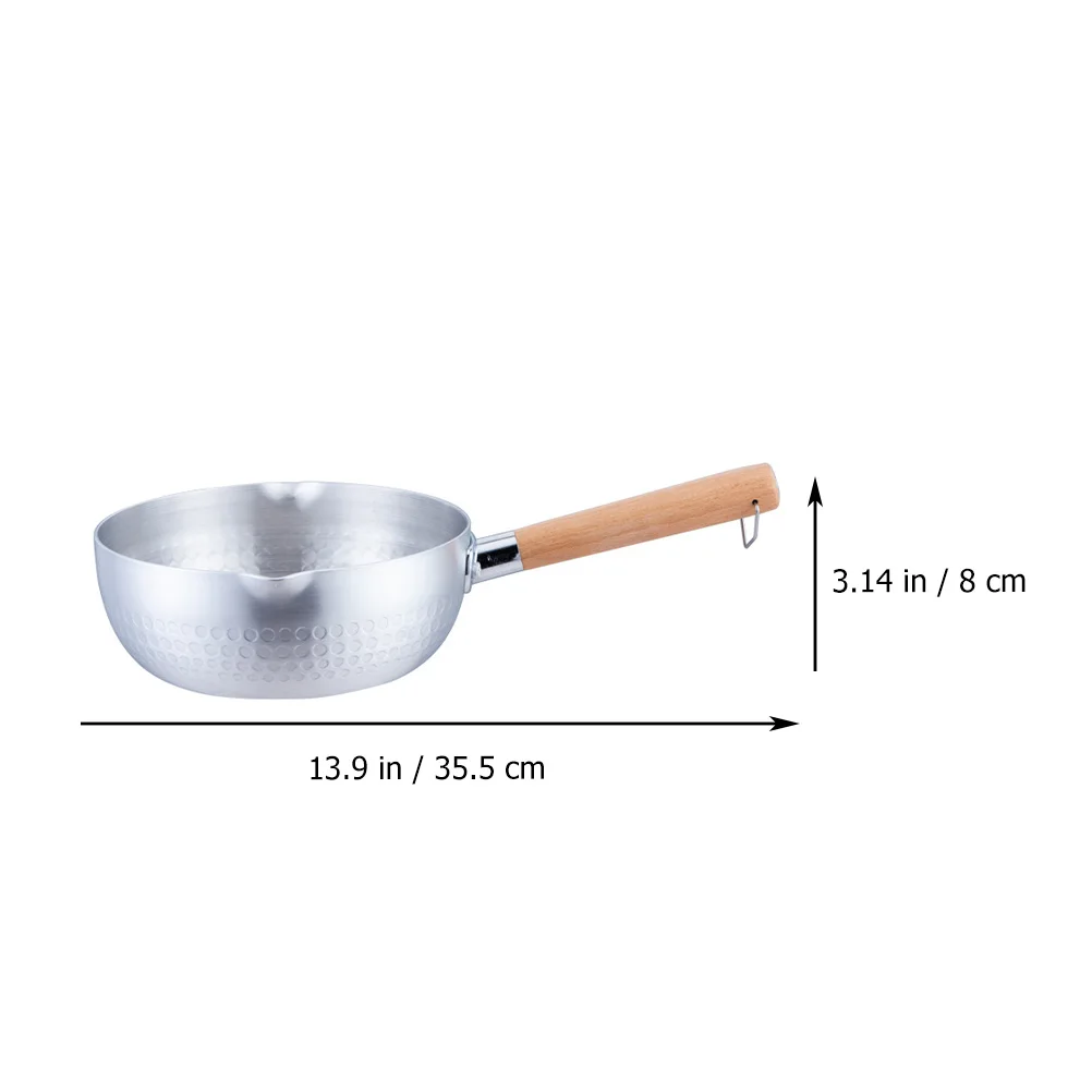 

Stainless Steel Milk Pot Non-Stick Pan Multi-Functional Kitchen Cookware Household Stew Pot Japanese Style Wood