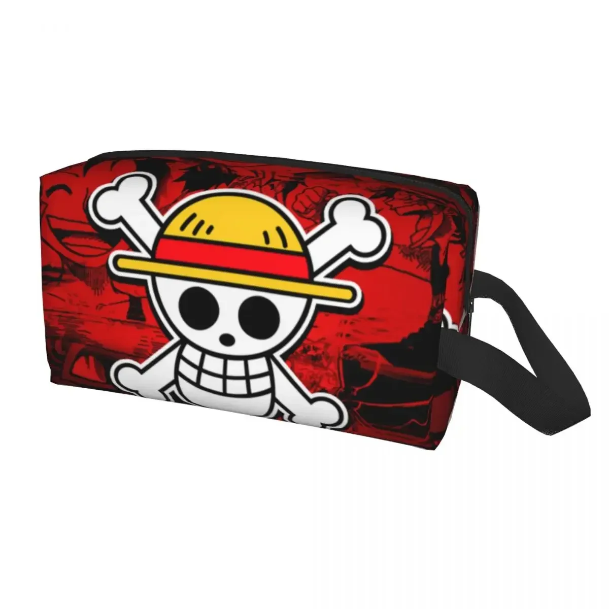 One Pieces Team Luffy Travel Toiletry Bag for Women Straw Hat Pirates Skull Makeup Cosmetic Organizer Beauty Storage Dopp Kit