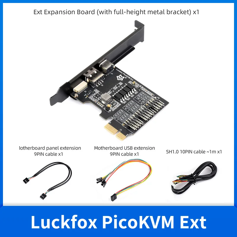 Luckfox PicoKVM Ext Expansion Board for Luckfox PicoKVM Remote Power Management PCIe Interface Compatible PCIe x1 x4 x8 x16 Slot