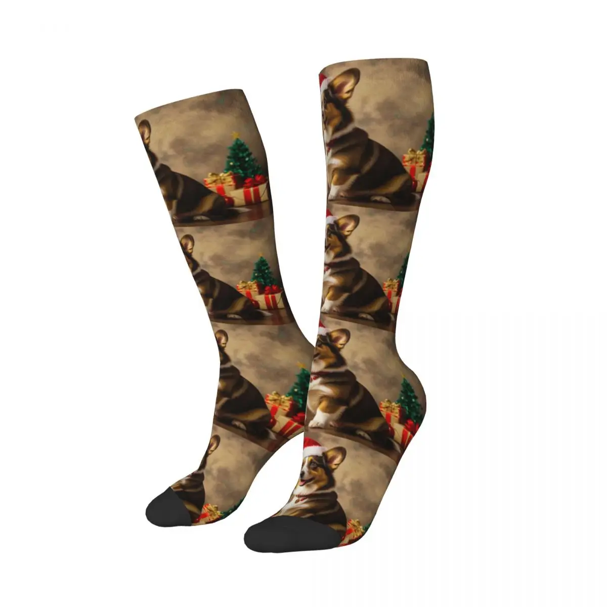 Cardigan Welsh Corgi Dog Christmas Socks Harajuku Stockings All Season Long Socks Accessories for Man's Woman's Christmas Gifts