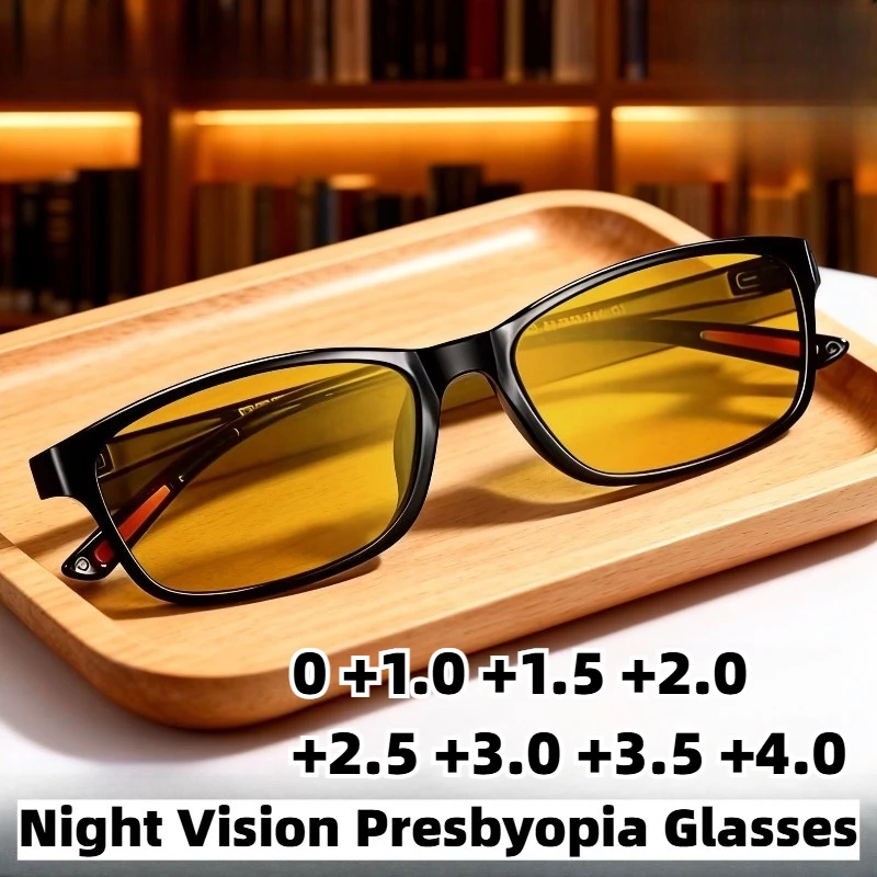 

New Night Vision Presbyopia Glasses Fashionable Ultra-Lightweight High Definition Anti-Blue Light Reading Eyewear 0 To +4.0