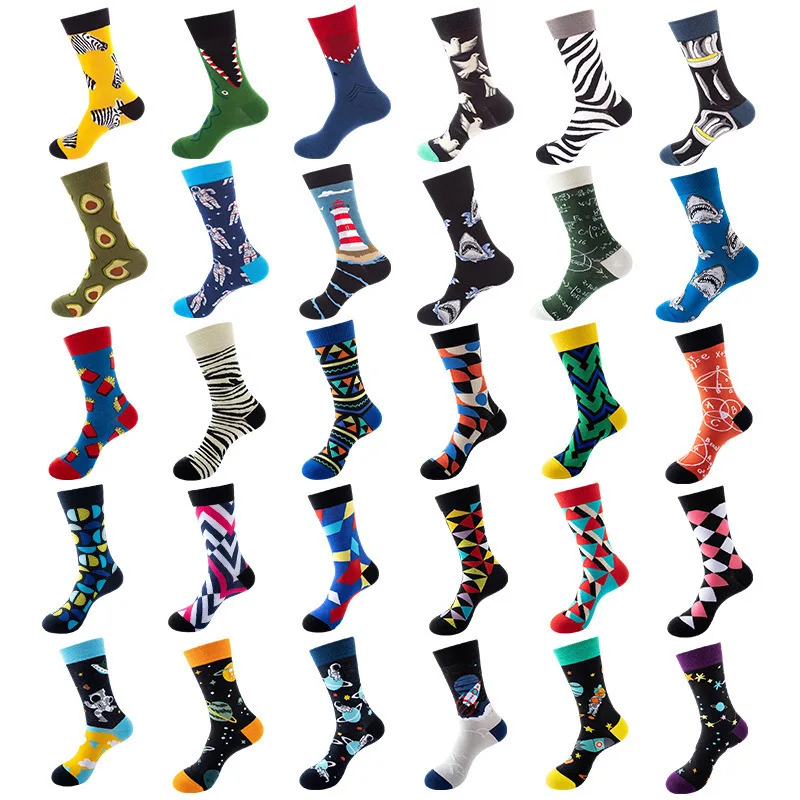 Large size mid tube socks, couple's personalized trendy socks, jacquard trendy socks, street long socks special