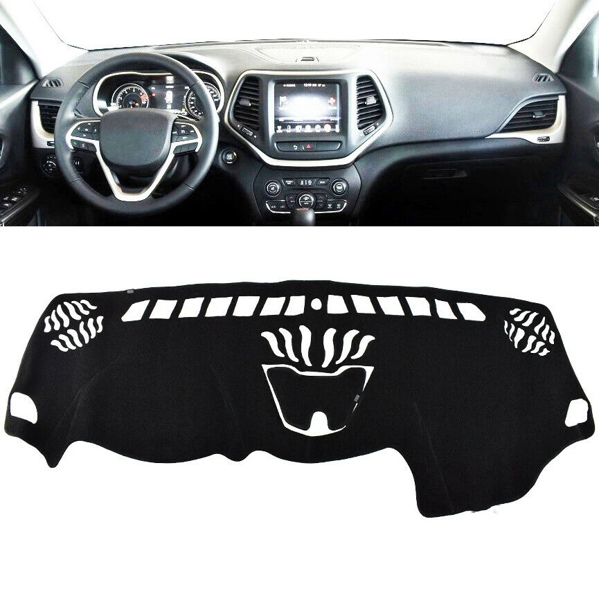 

For Jeep Cherokee 2014-2018 Dash Board Dashboard Cover Dashmat Black Sun Shade Carpet Pad Heat Proof Mat Shield Strip Sunshade