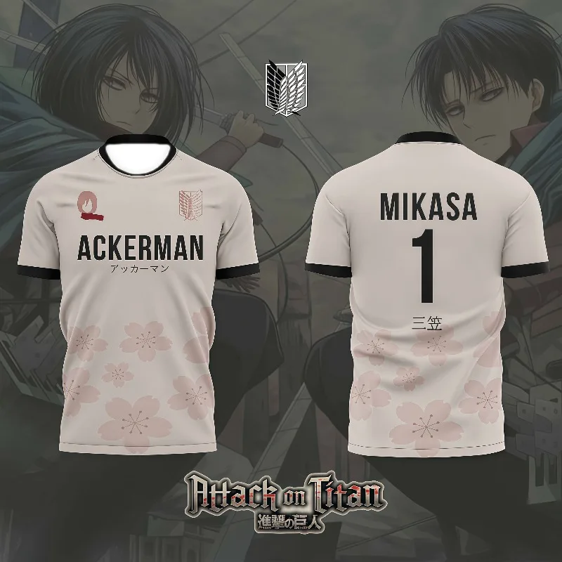 Camiseta de película de Anime de dibujos animados de Attack on Titan, deportes de ocio para hombres y mujeres, moda para adultos y niños, impresión 3D