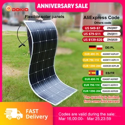 DOKIO 18V 100W pannelli solari flessibili 300W pannello solare monocristallino impermeabile campeggio RV carica domestica 12V DFSP-100M