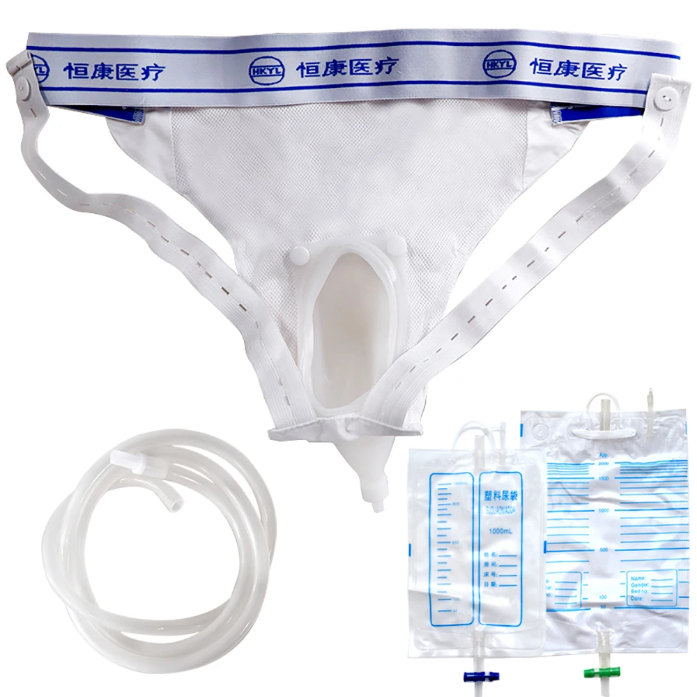 Reusable Urine Collector Bag Catheter Silicone Urine Collection Incontinence Urinal Pee Holder Daily Care for Bedridden Patients
