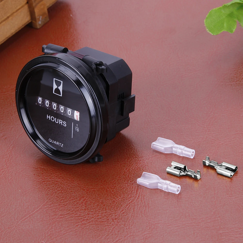 Engine Hour Meter High Precision Machinery Timer 6V-80V Time Counter Waterproof Quartz Timer Hourmeter for Motorcycle Car Trucks