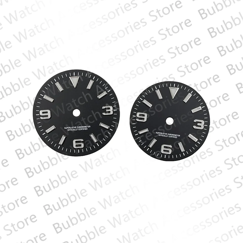 

Mod 31mm/28.5mm Black Watch Dial With Blue Luminous Fit For NH35A/4R35/NH34/NH36 Movement GBW9 Mechanical Watch Case