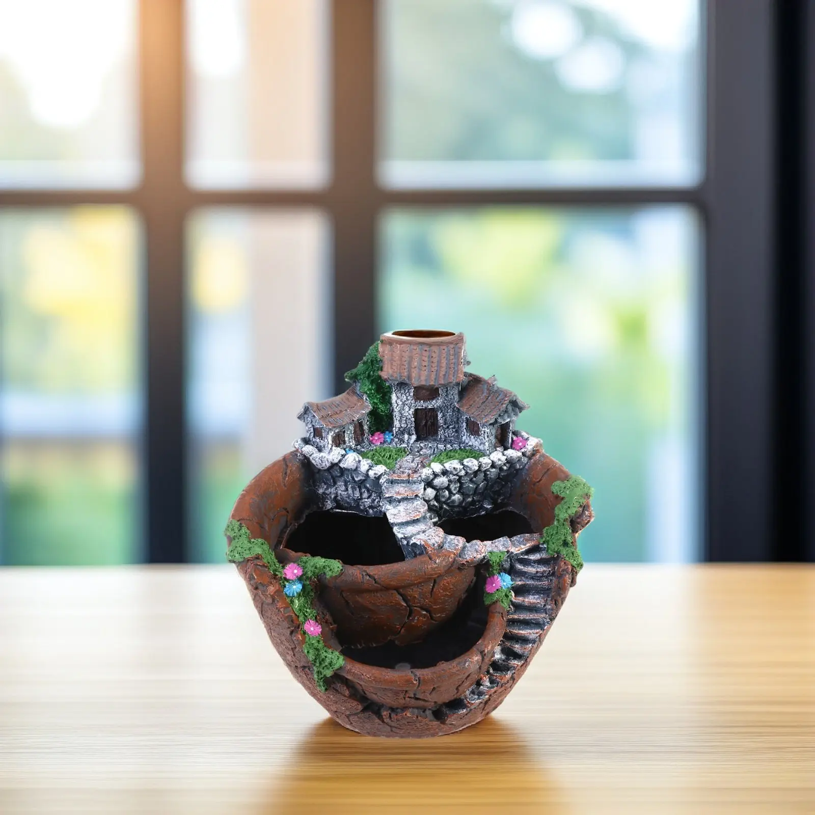 1Pcs Creative Flower Pot Elegant Micro Landscape Plant Holder for Desk Bookshelf Fairy Garden Succulent Plant Pot Hanging Garden