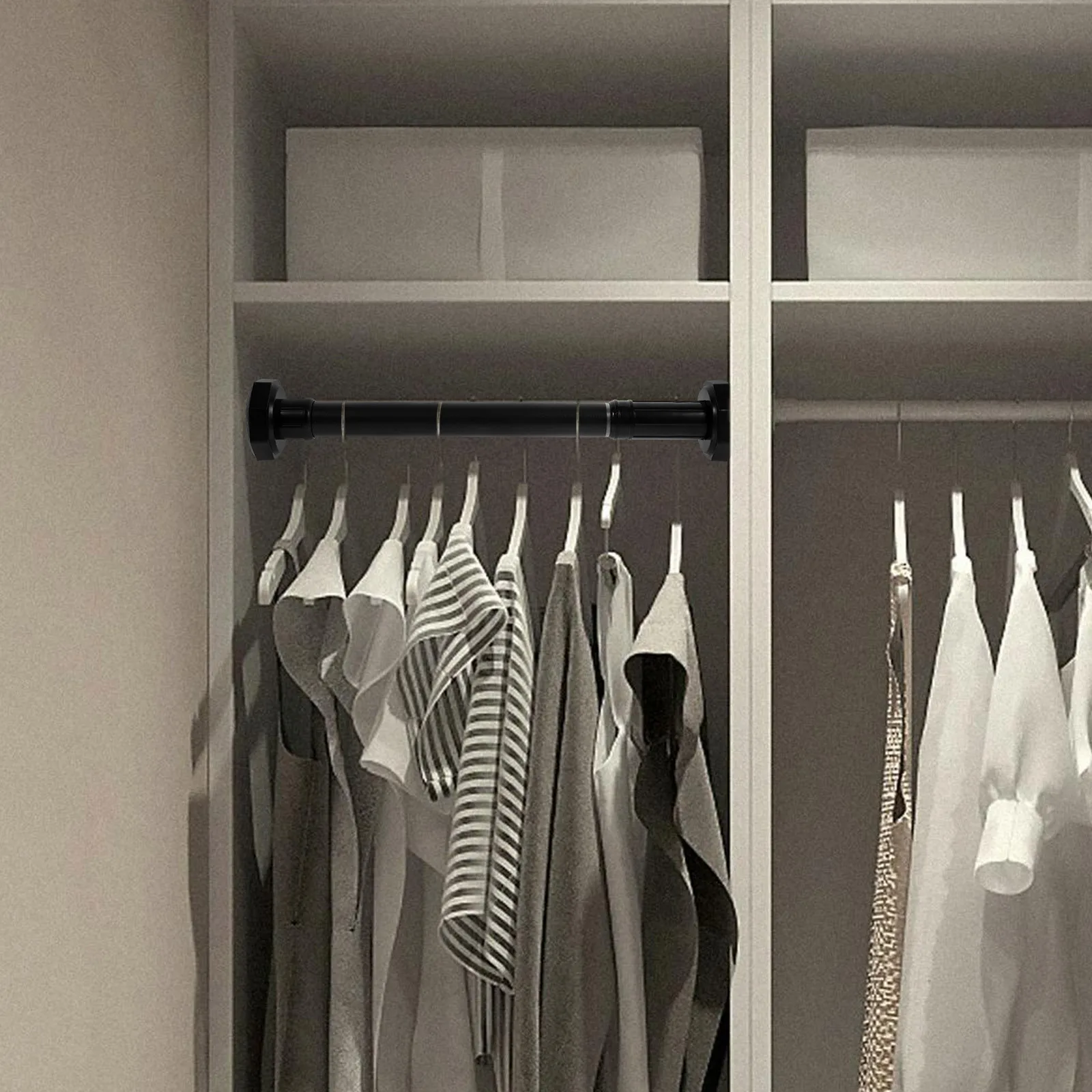 

Stainless Steel Telescopic Shower Curtain Rod Adjustable No Drill Pole For Bathroom Closet Window Clothes Drying Rod