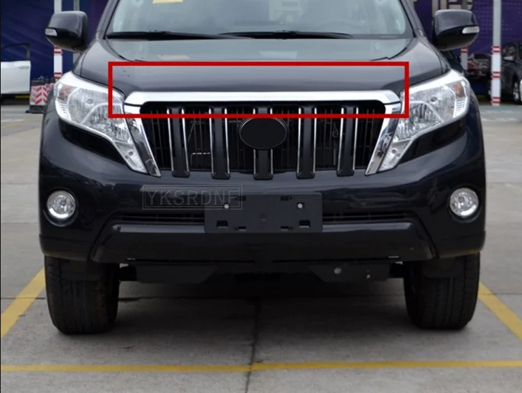 Fit For Toyota Prado 2700 2010-2017 ABS Chrome Exterior Front Engine Machine Grille Upper Hood Cover Trim Car Styling 1Pcs