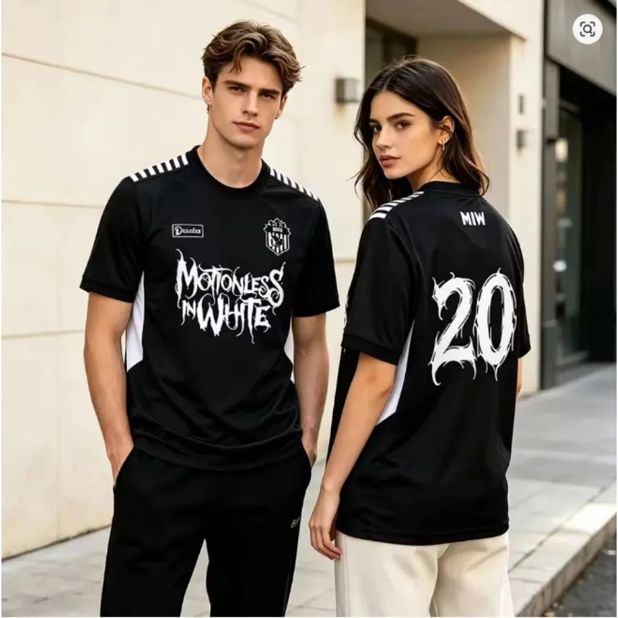 2026 New Motionless in White MIW Decades Soccer Jersey Summer Sports T-shirt Men Women and Children Family Version