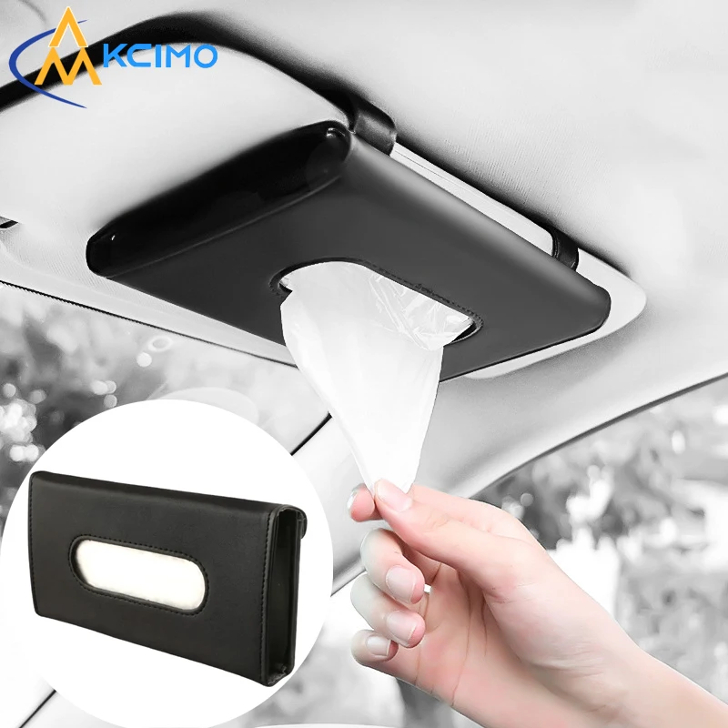 

Car Tissue Box Holder for Sun Visor Foldable Leather Kleenex Dispenser， Saves Space & Easy Access Fits Most Cars SUVs